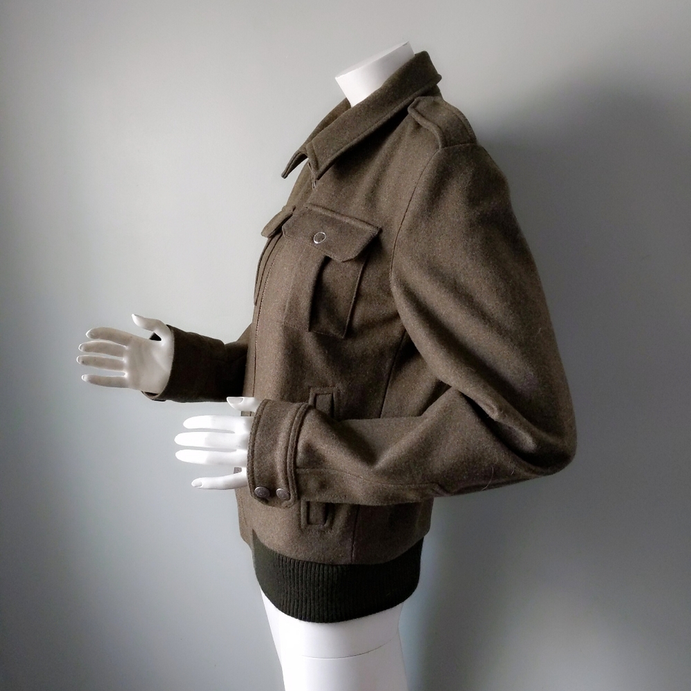 Rare Original AG Jeans Green Wool Military Bomber - Picture 4 of 8
